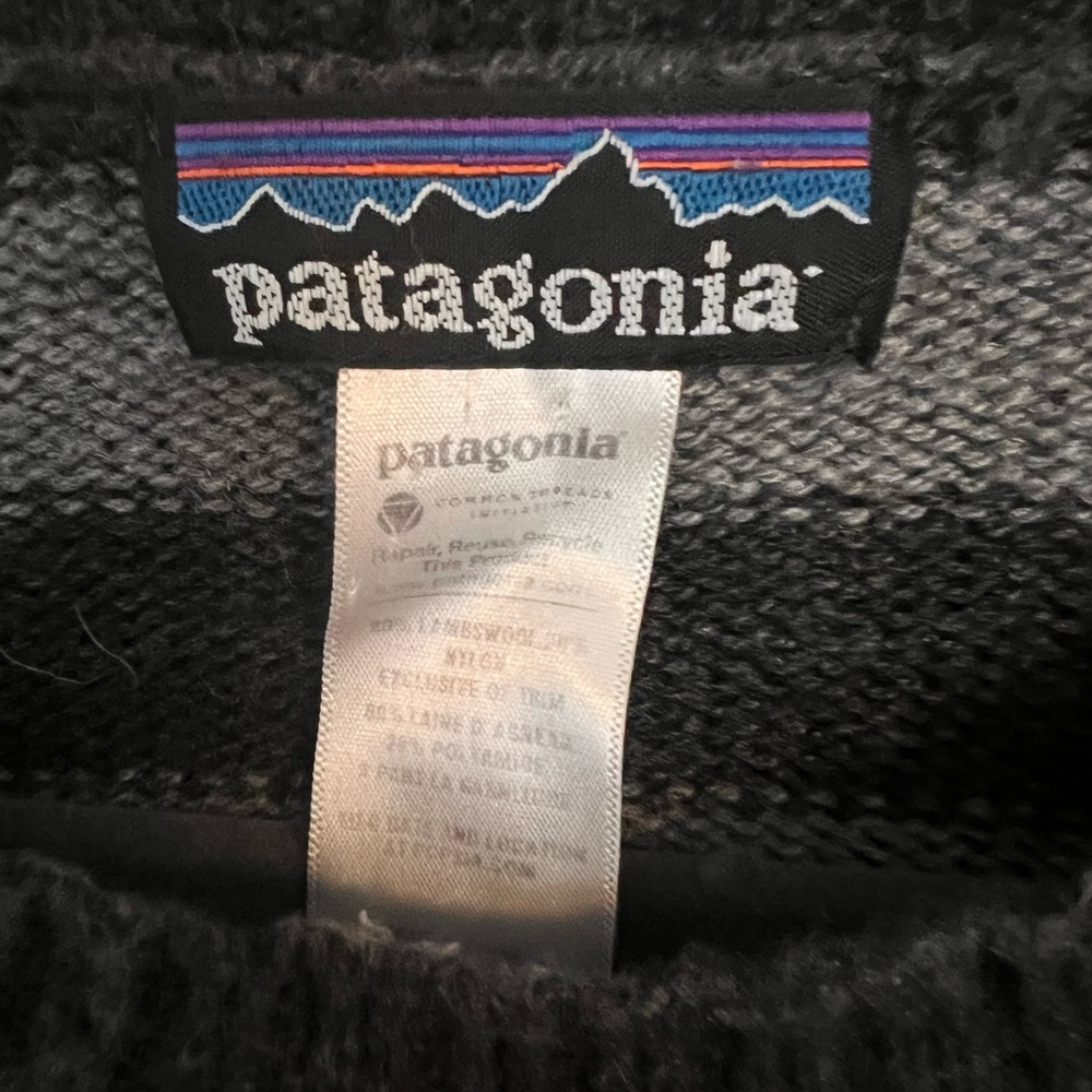 Patagonia Charcoal and Black Striped Crewneck Sweater - Picture 3 of 5